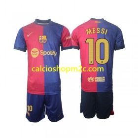 Barcellona Lionel Messi 10 Bambino Maglia Prima 2024/2025 Manica Corta